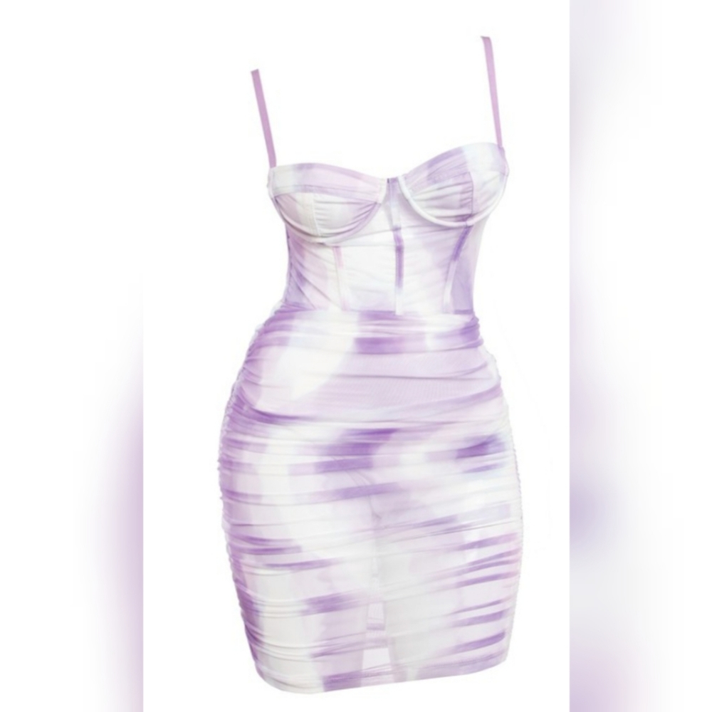 Mesh lavender and white dress